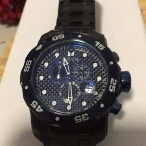 Invicta black with blue accents Pro Diver.